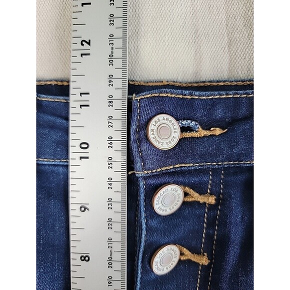 KanCan Jeans Womens 7 27 28x26 Crop Button Fly Stretch Crop Dark Blue Cuffed EUC - Picture 8 of 14